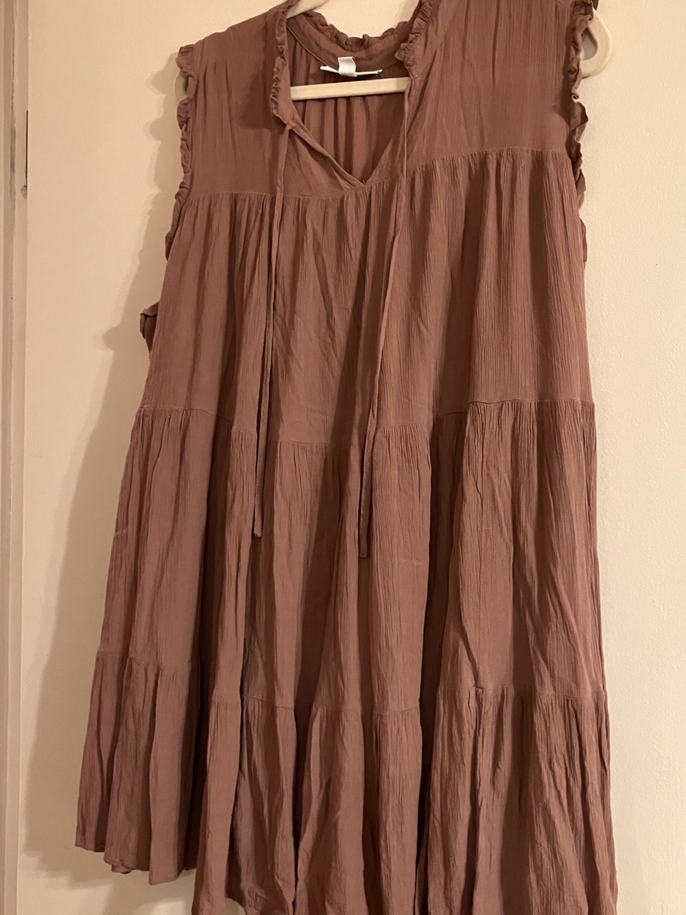 Sleeveless Tiered tunic/mini dress in Mauve